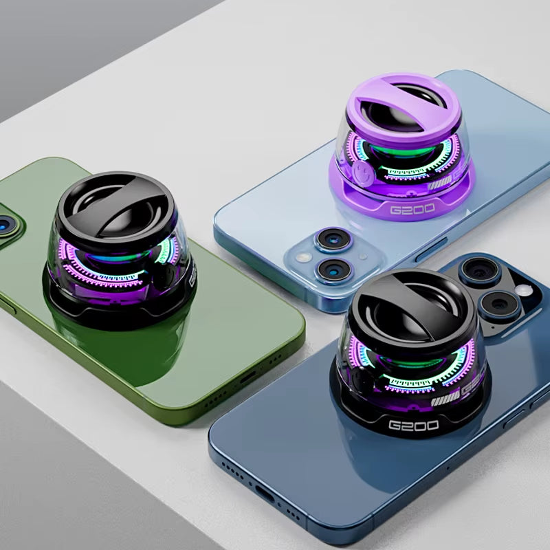 G200 Bluetooth Magnetic Speaker Portable Pocket Mini Light-Emitting Speakers Phone Stand Speakers Room Decorations Birthday Gift