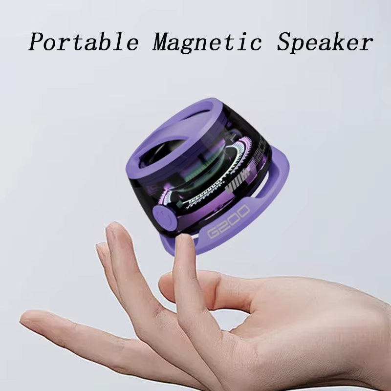 G200 Bluetooth Magnetic Speaker Portable Pocket Mini Light-Emitting Speakers Phone Stand Speakers Room Decorations Birthday Gift