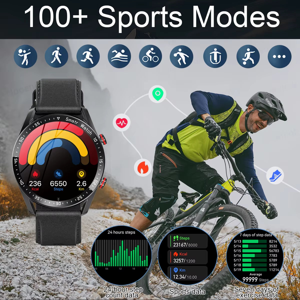 2026 New Classic Smart Watch Men Women ECG+PPG HD Screen Bluetooth Call GPS Tracker Heart Rate IP68 Waterproof Sports Smartwatch