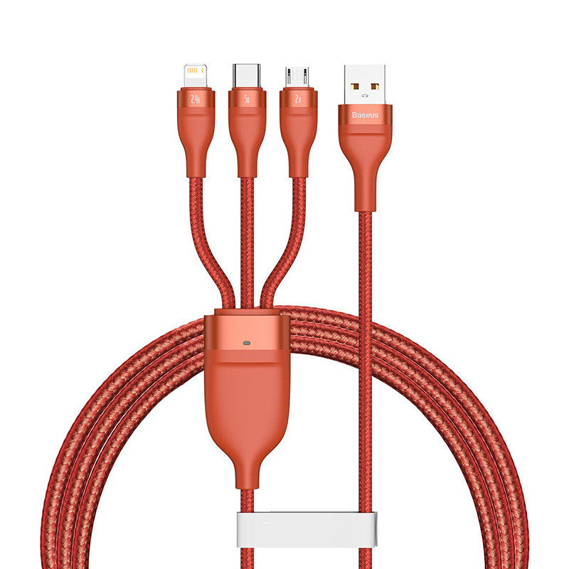 Fast Charging Data Cable USB Three-Port Mobile Phone Charging Cable