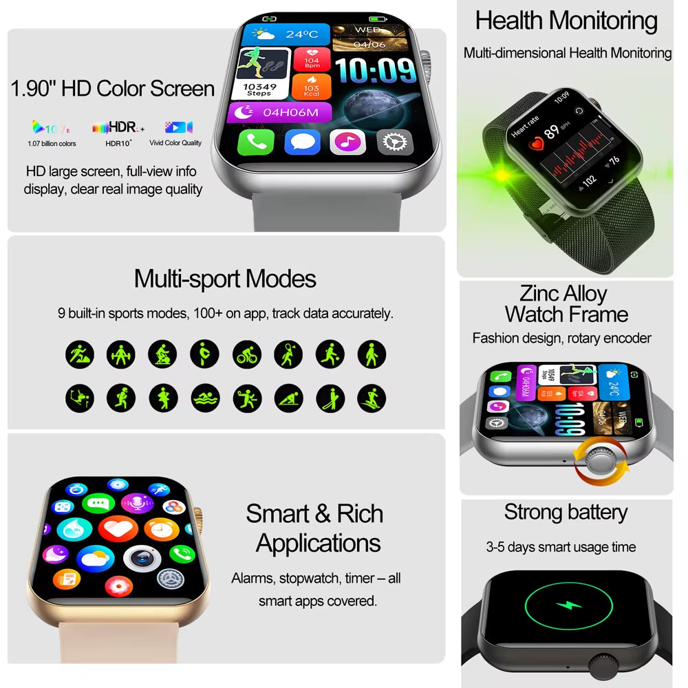 New Smart Watch for Women Full Touch Screen Bluetooth Call Waterproof Watches Sport Fitness Tracker Smartwatch Lady Reloj Mujer