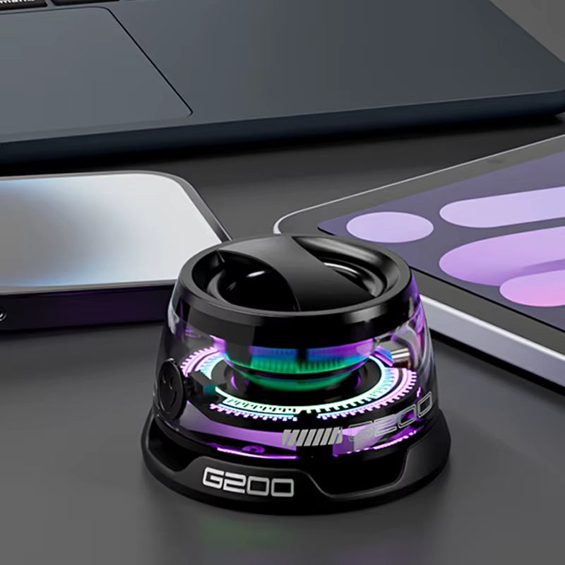G200 Bluetooth Magnetic Speaker Portable Pocket Mini Light-Emitting Speakers Phone Stand Speakers Room Decorations Birthday Gift